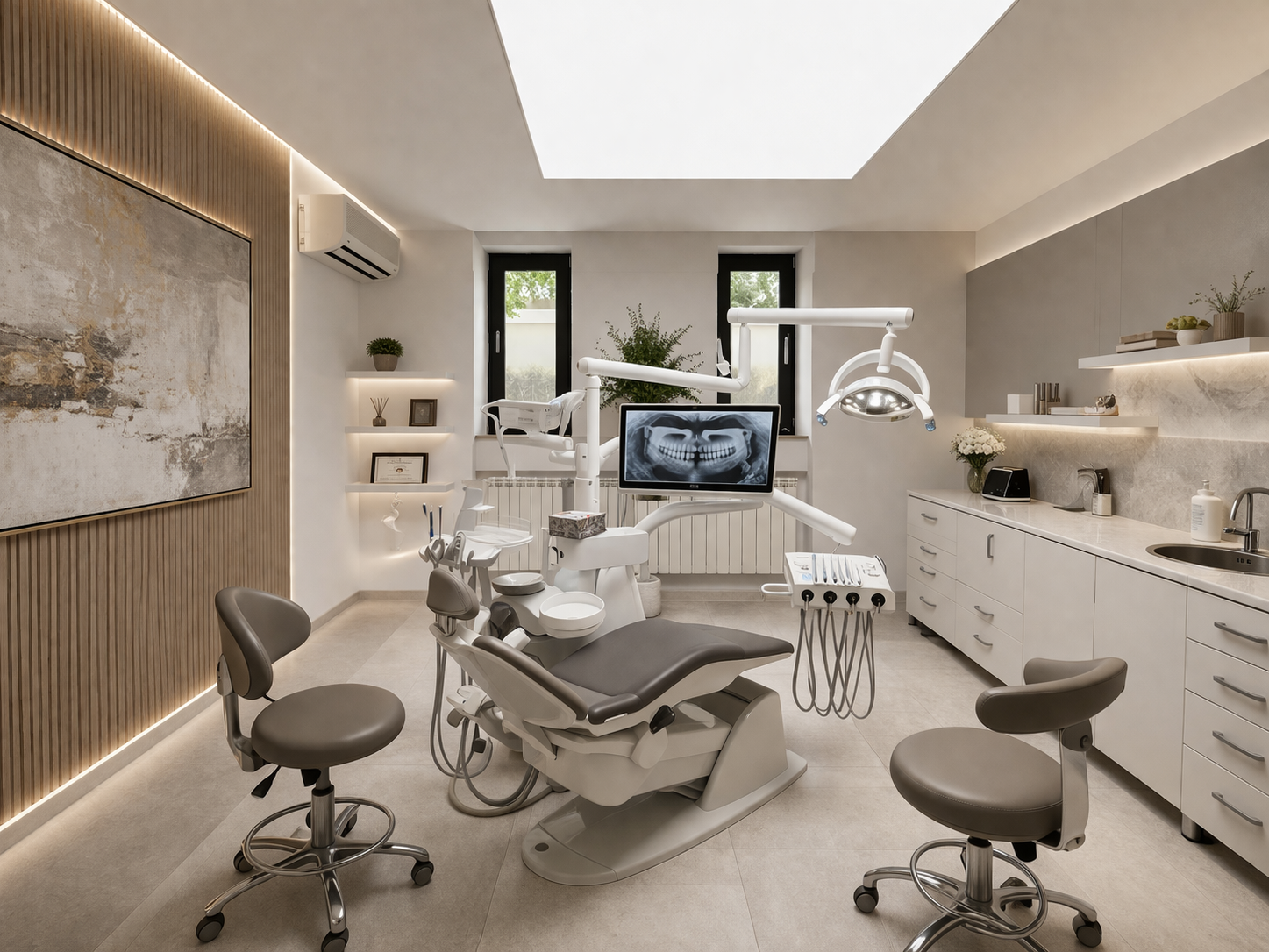Sleek and serene dental clinic design